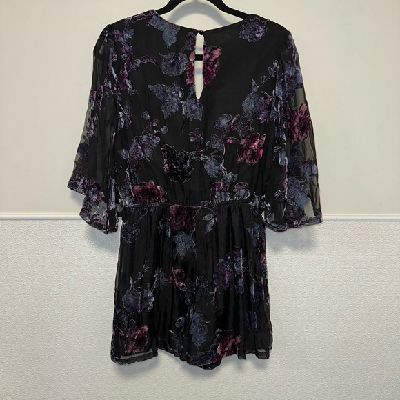 Women's AS U WISH Jumpsuit Romper, M, Black and Purple Shorts - Picture 3 of 10